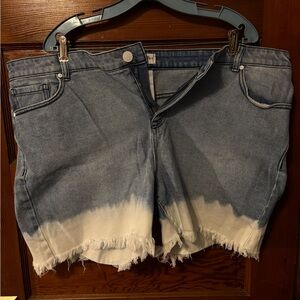 Lane Bryant Blue and White Jean Shorts with Ombré Effect